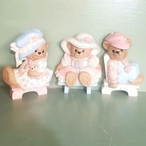Vtg Bears Wall Plaques